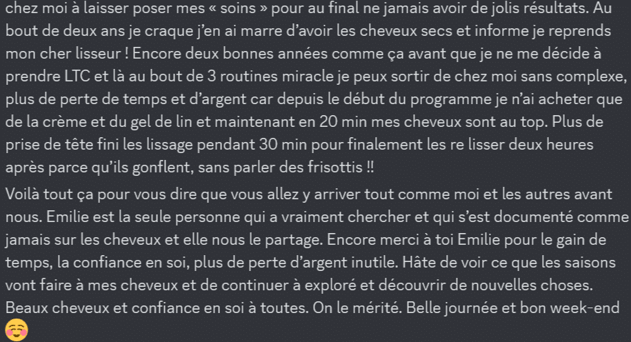 témoignage beaux cheveux bouclés