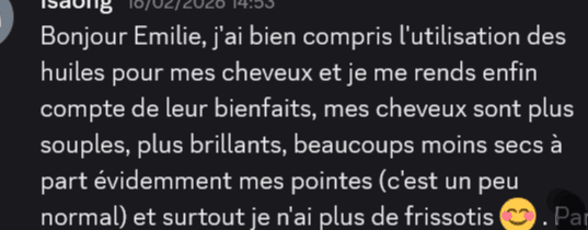 témoignage bienfaits huile cheveux secs