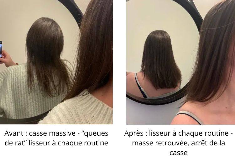 avant après cheveux fins