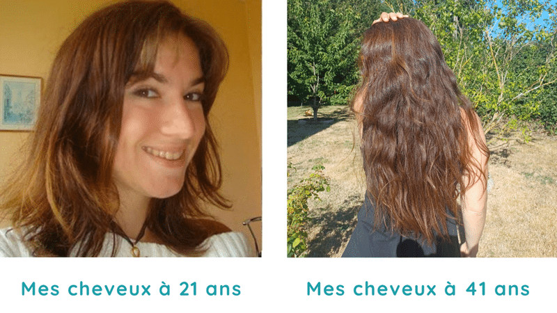 avant-après cheveux longs ondulés frisottis