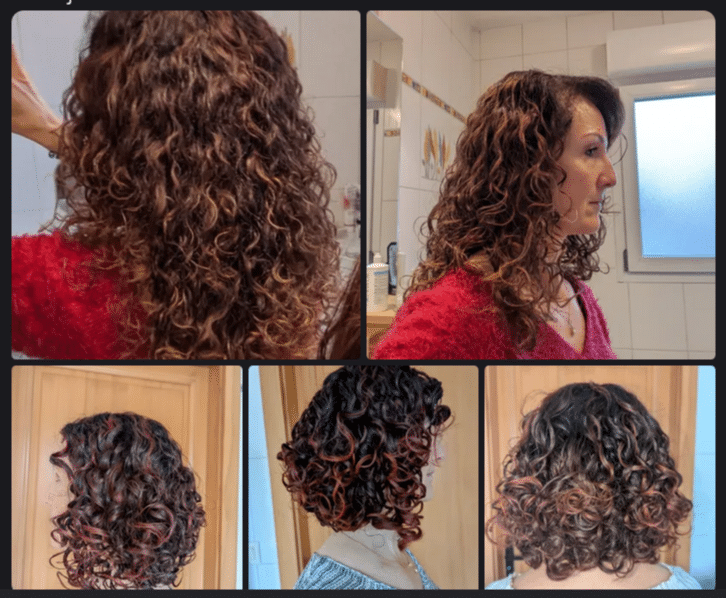 avant après cheveux bouclés